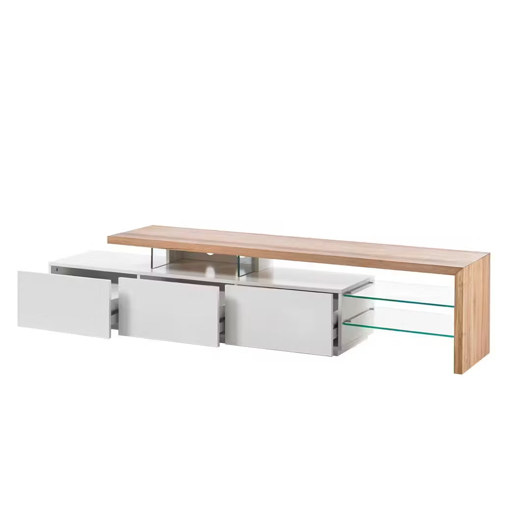 Tv-Unterschrank +Eiche +Glasablagen +Neu auf Lager