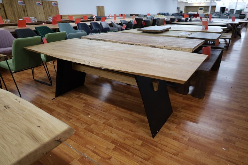 Esstisch Tisch + Schweizer Kante + Massivholz Eiche 240x100cm