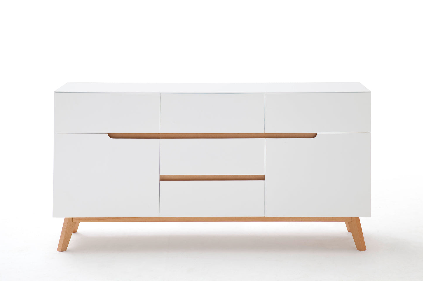 Kommode Sideboard + Absetzung Eiche + Weiß Matt lackiert + NEU