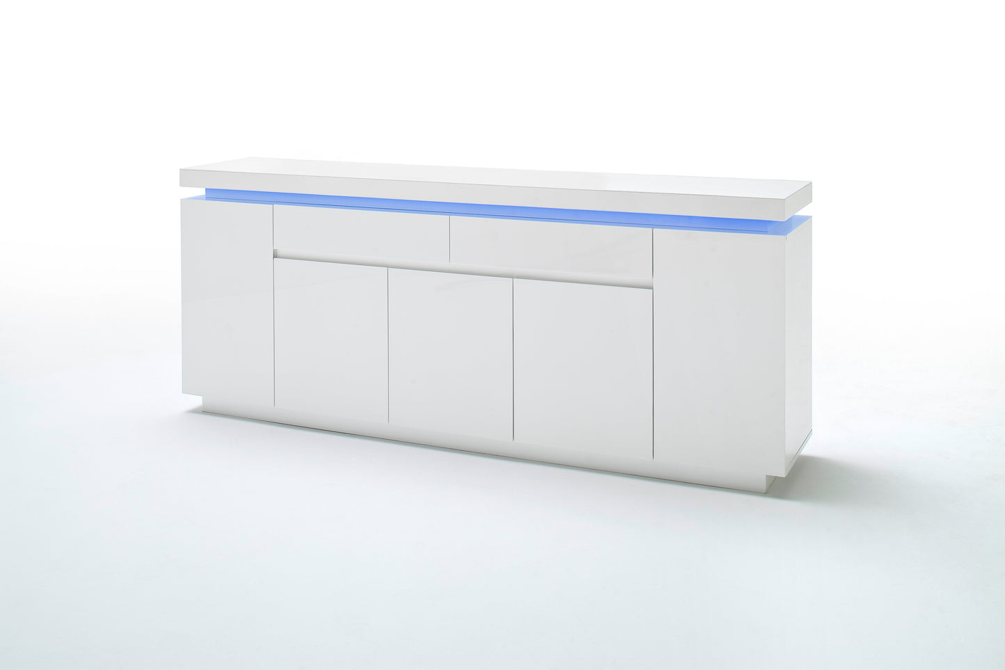 Kommode Sideboard + LED +Hochglanz weiß + Neu auf Lager