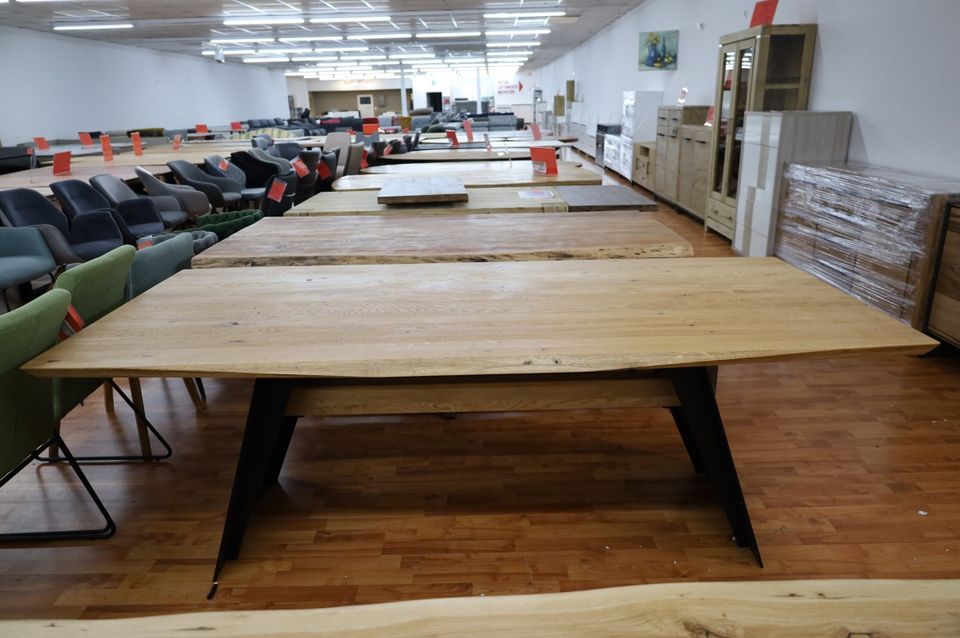 Esstisch Tisch + Schweizer Kante + Massivholz Eiche 240x100cm
