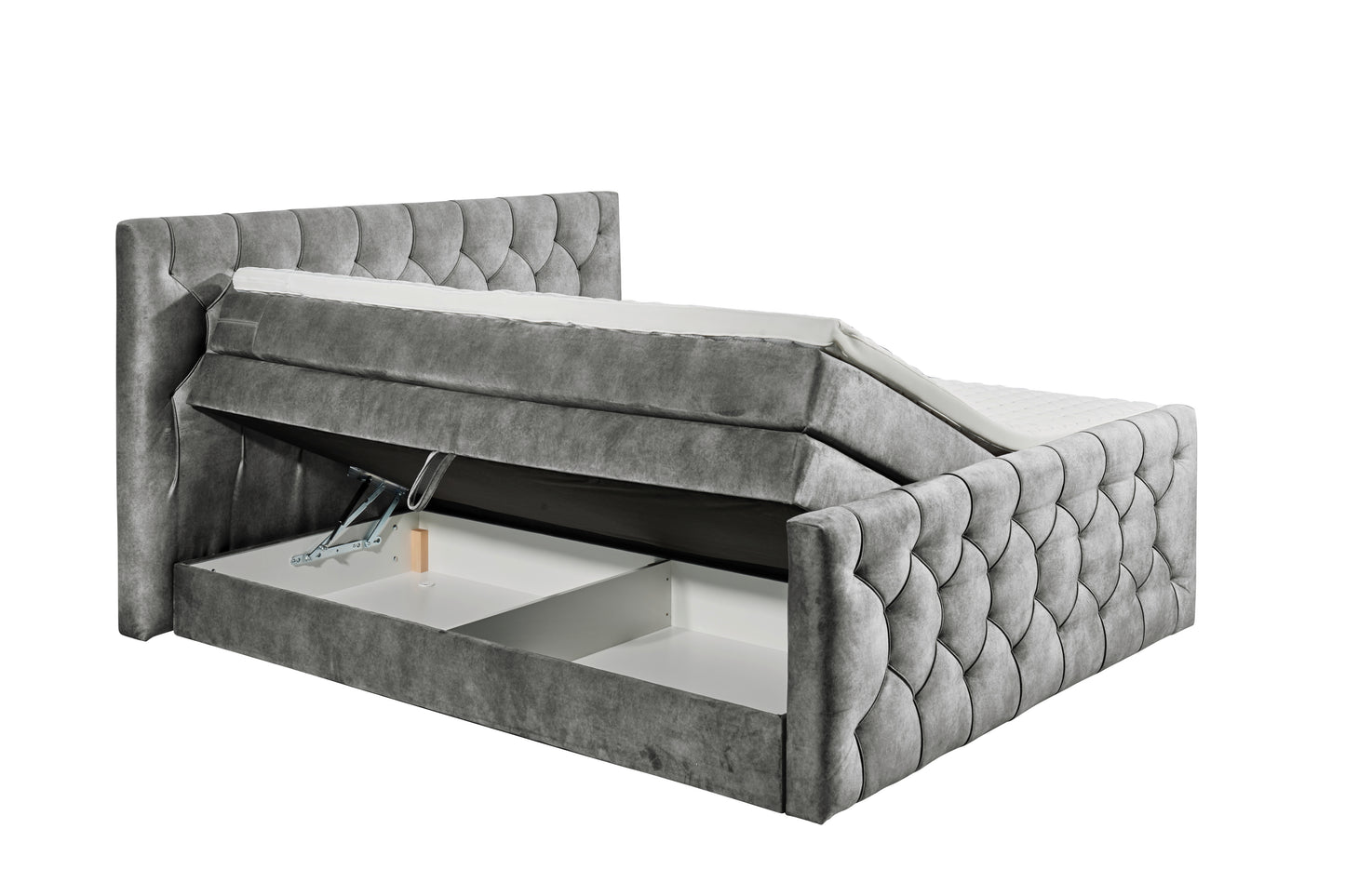 Boxspringbett Bett 180 x 200cm anthrazit +Bettkasten