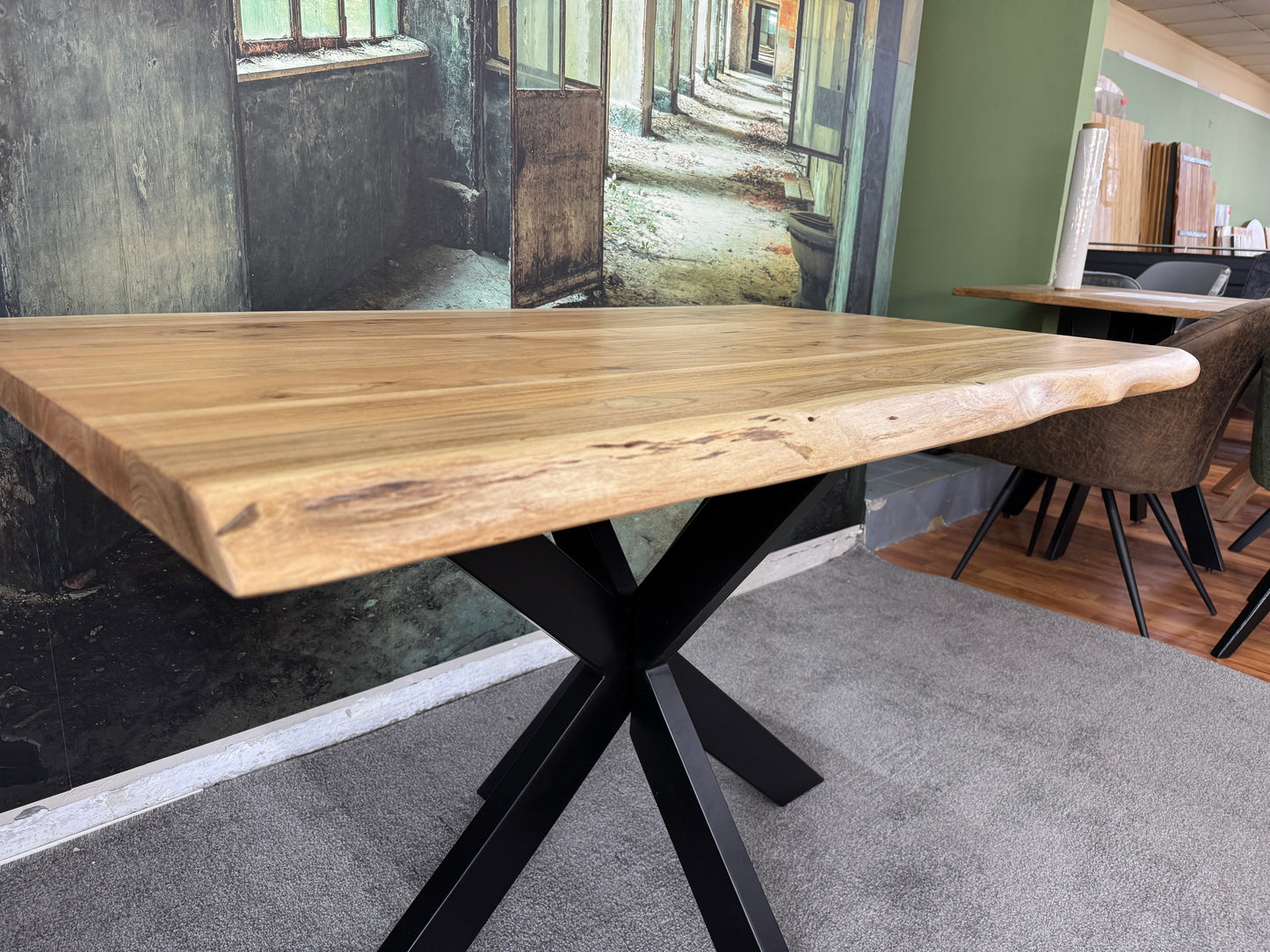 Esstisch Akazie hell +Vollmassiv 3,6cm +Spidergestell +verschiedene Größen +Neu auf Lager