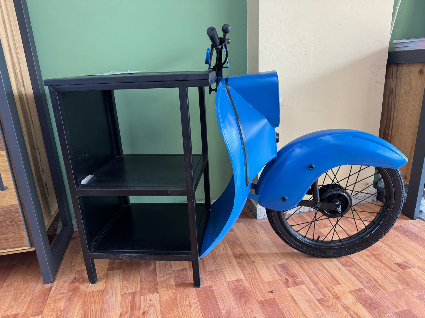 Theke Motorrad +Holzplatte +Metallrahmen +verschiedene Farben +Neu auf Lager