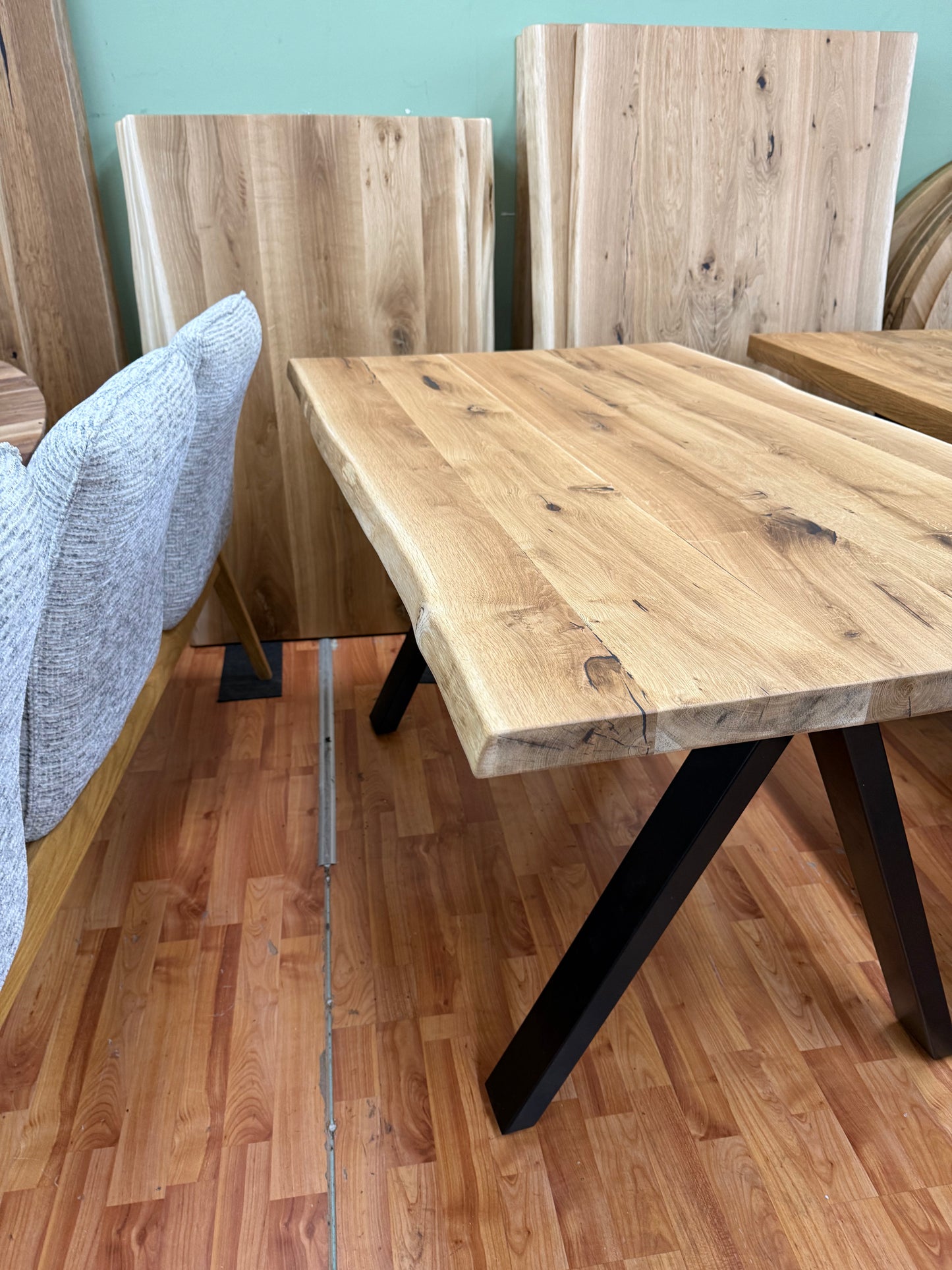 Esstisch Eiche +Vollmassiv 4cm +Metallgestell +vers. Größen +vers. Gestelle +Neu auf Lager