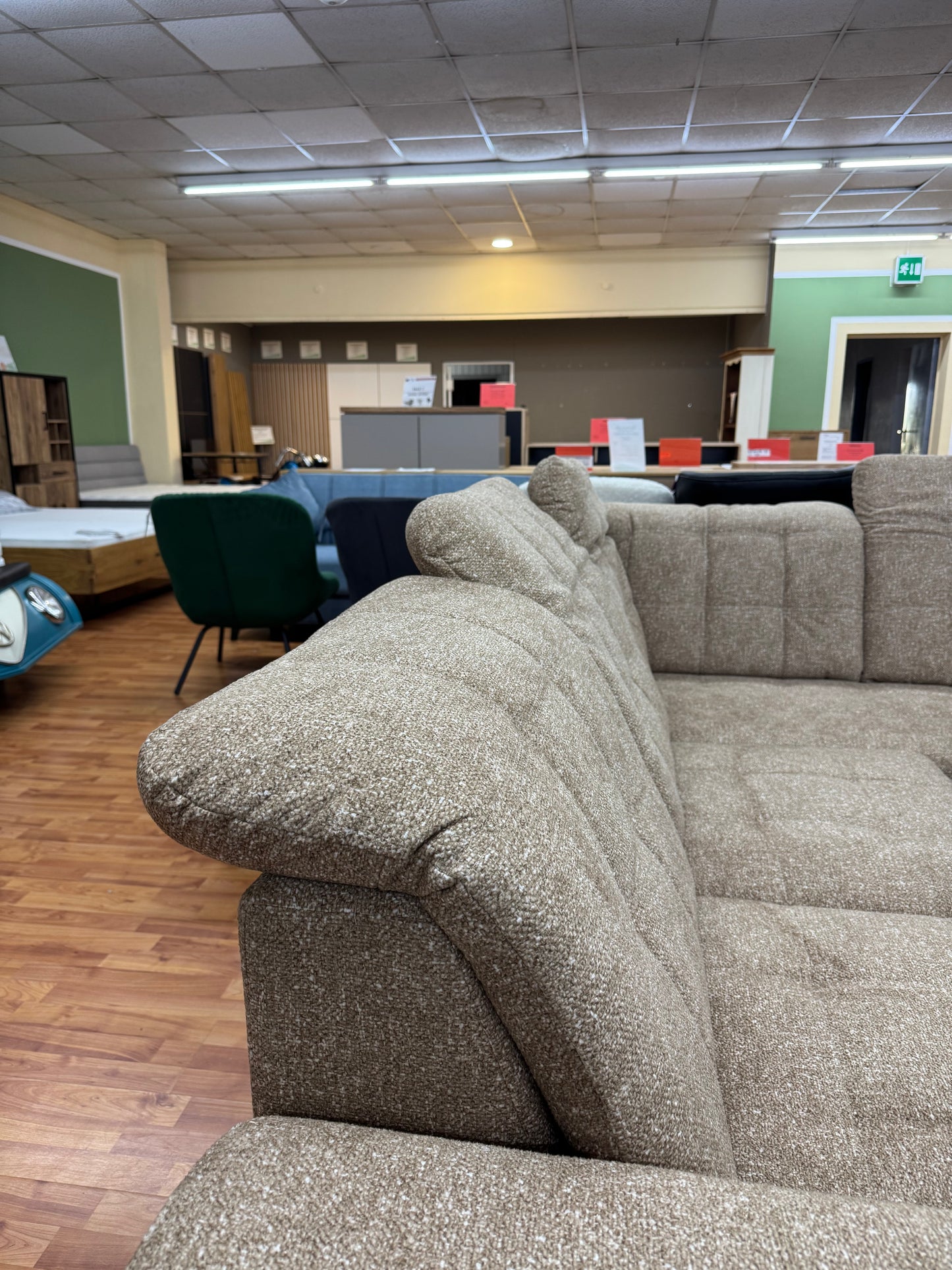 Sofa Couch Wohnlandschaft +Bettfunktion +Stauraum +Kopfstützenverstellung