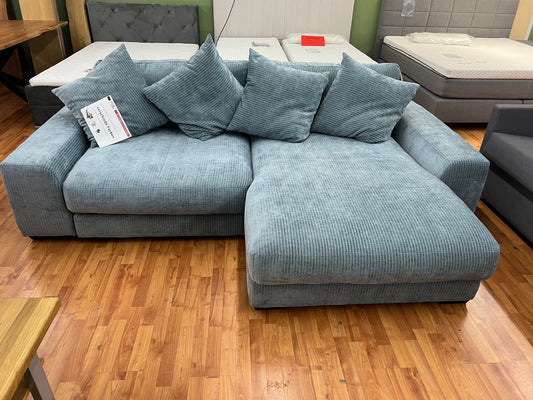 BIG Sofa Couch Wohnlandschaft + Kissen + Seiten wechselbar