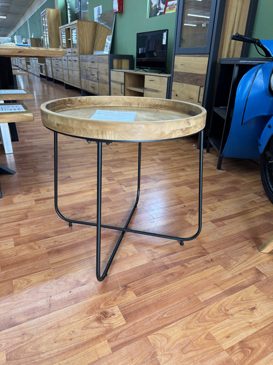 Beistelltisch +Holzplatte +Metallfüße +Einzelstück