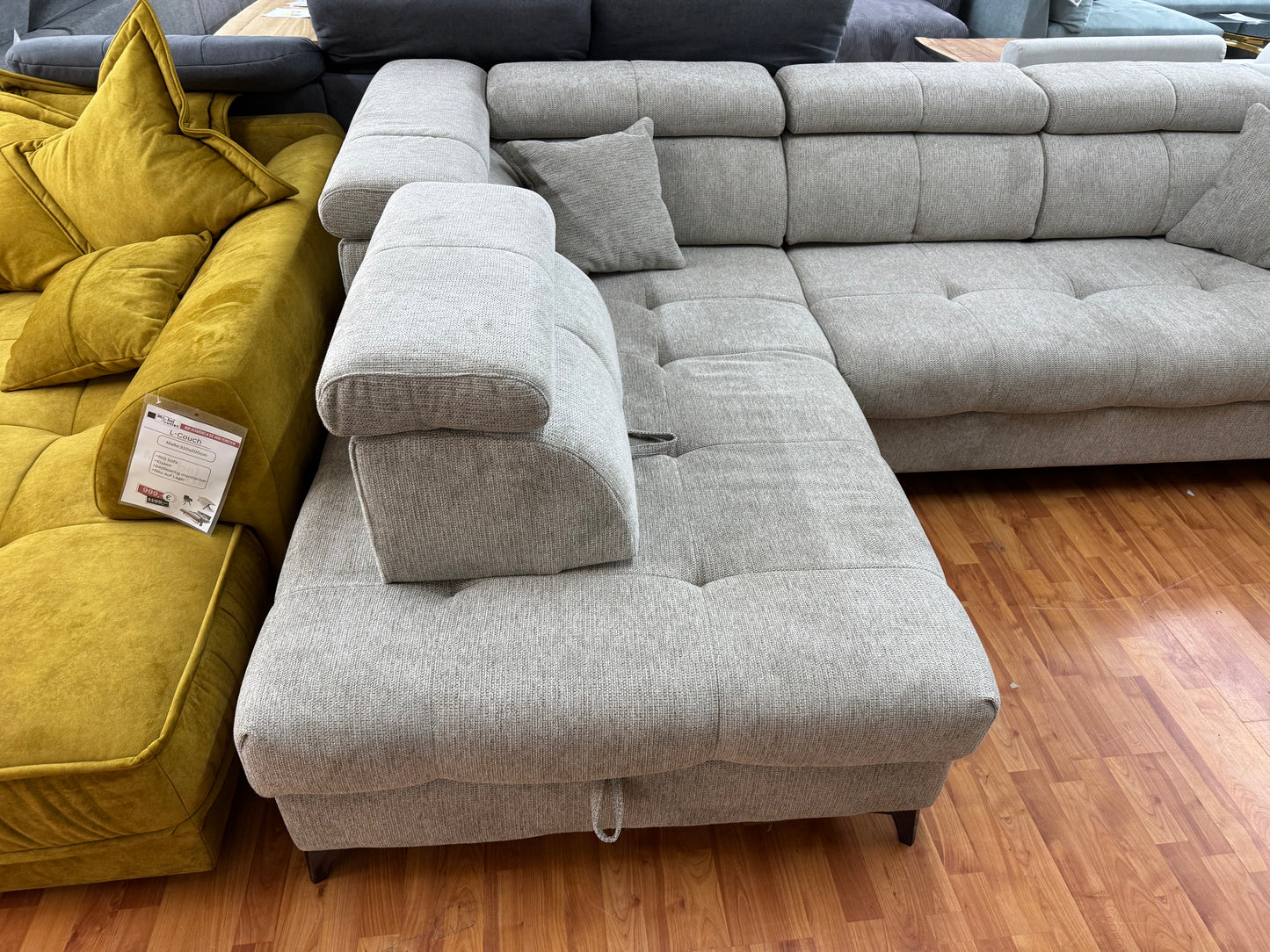 Couch Sofa Wohnlandschaft +USB +elektr. Sitztiefenverstellung +Kopfstützenverstellung +Stauraum +Rückenlehnenverstellung