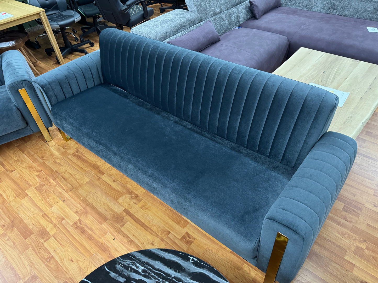 Sofa Couch Wohnlandschaft +Bettfunktion +Stauraum +Samtvelours