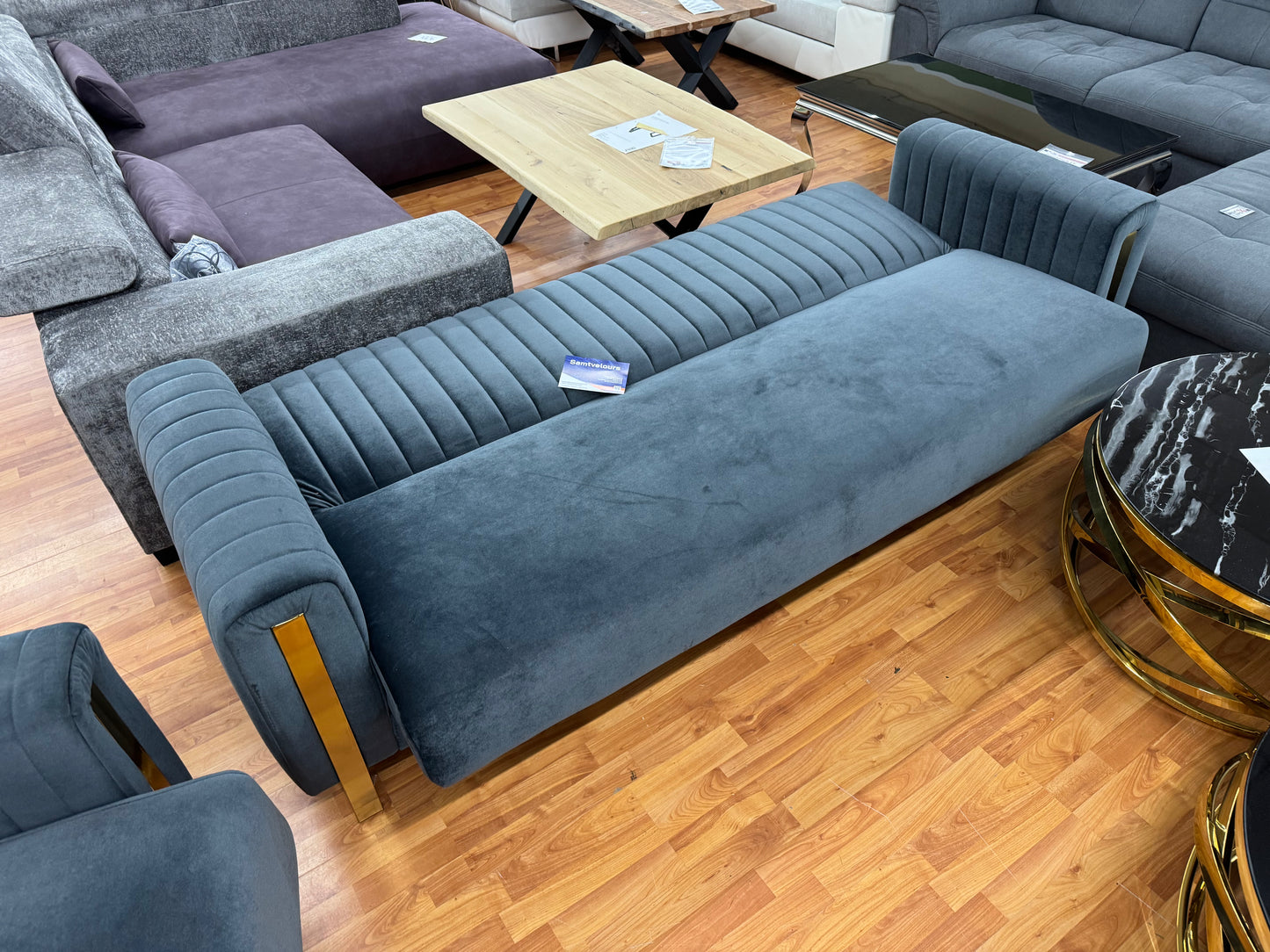 Sofa Couch Wohnlandschaft +Bettfunktion +Stauraum +Samtvelours