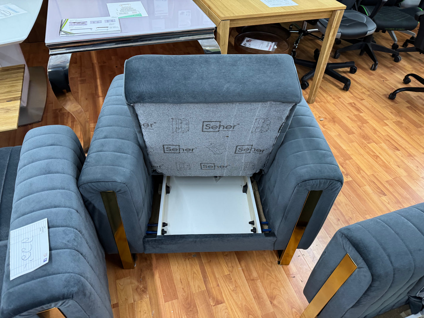 Sofa Couch Wohnlandschaft +Bettfunktion +Stauraum +Samtvelours