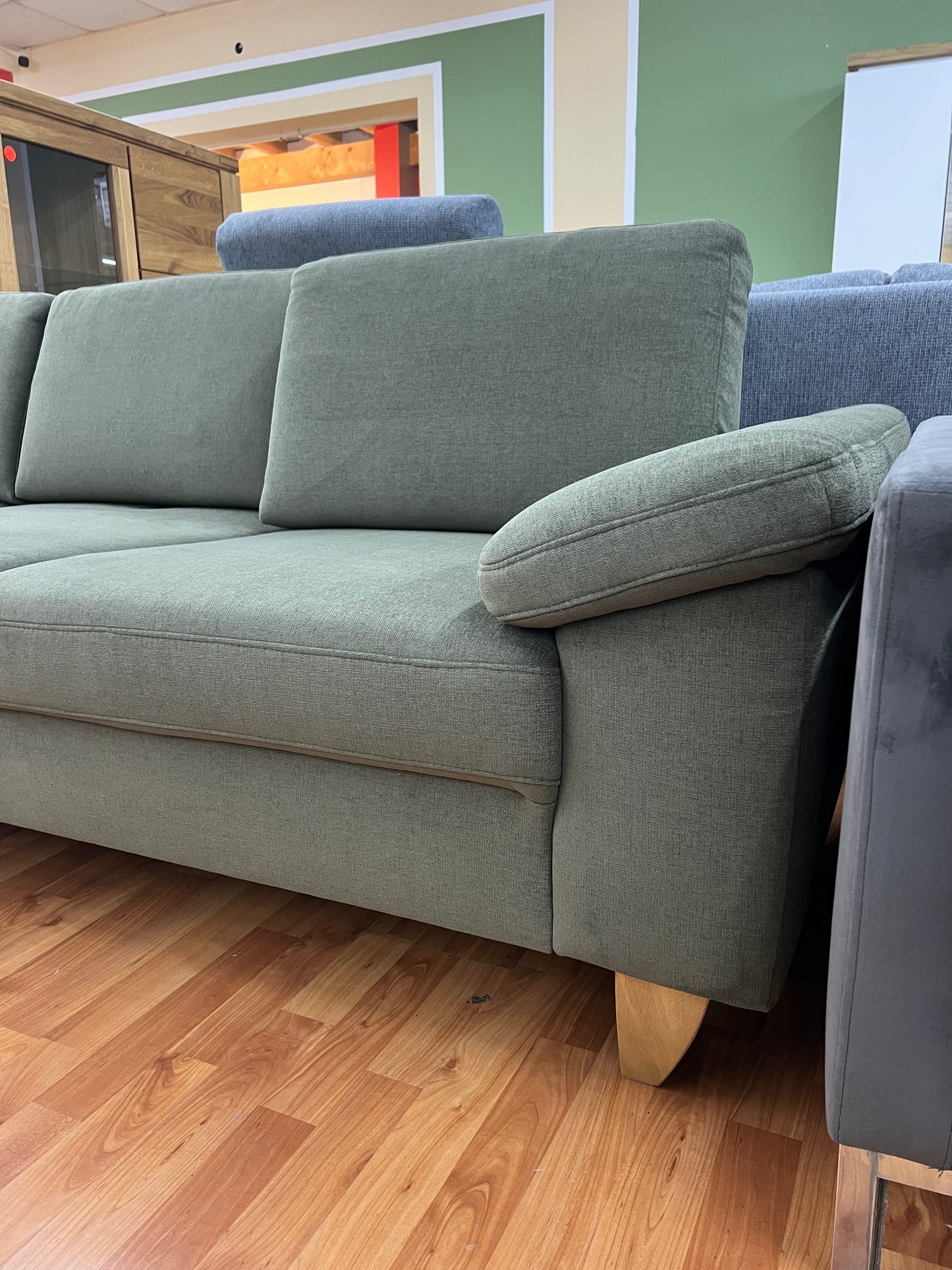 Sofa Couch Wohnlandschaft + Rückentiefen verstellbar + Hohe Füße