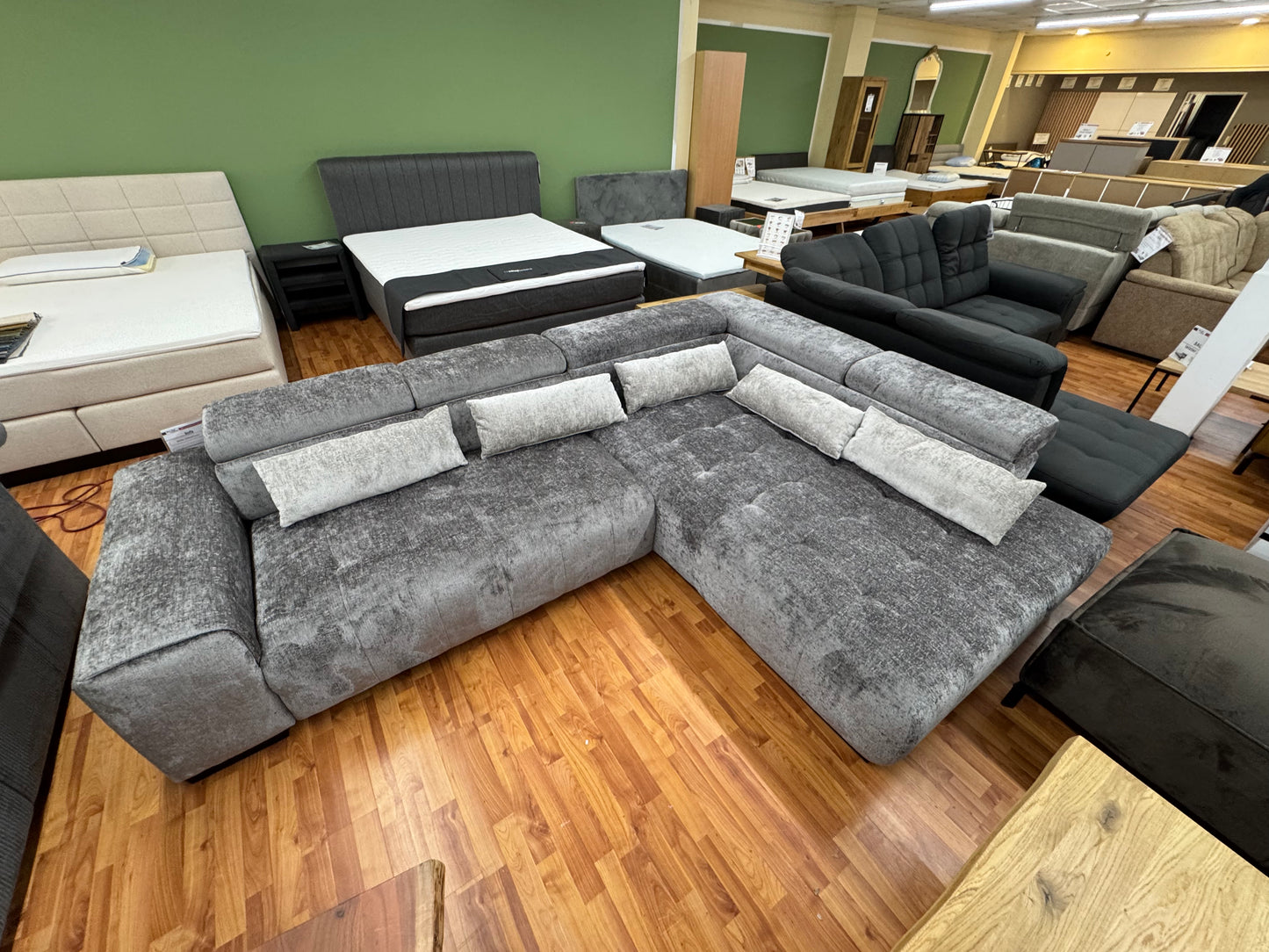 Couch Sofa Wohnlandschaft +Kissen +elektr. Sitztiefenverstellung +Kopfstützenverstellung
