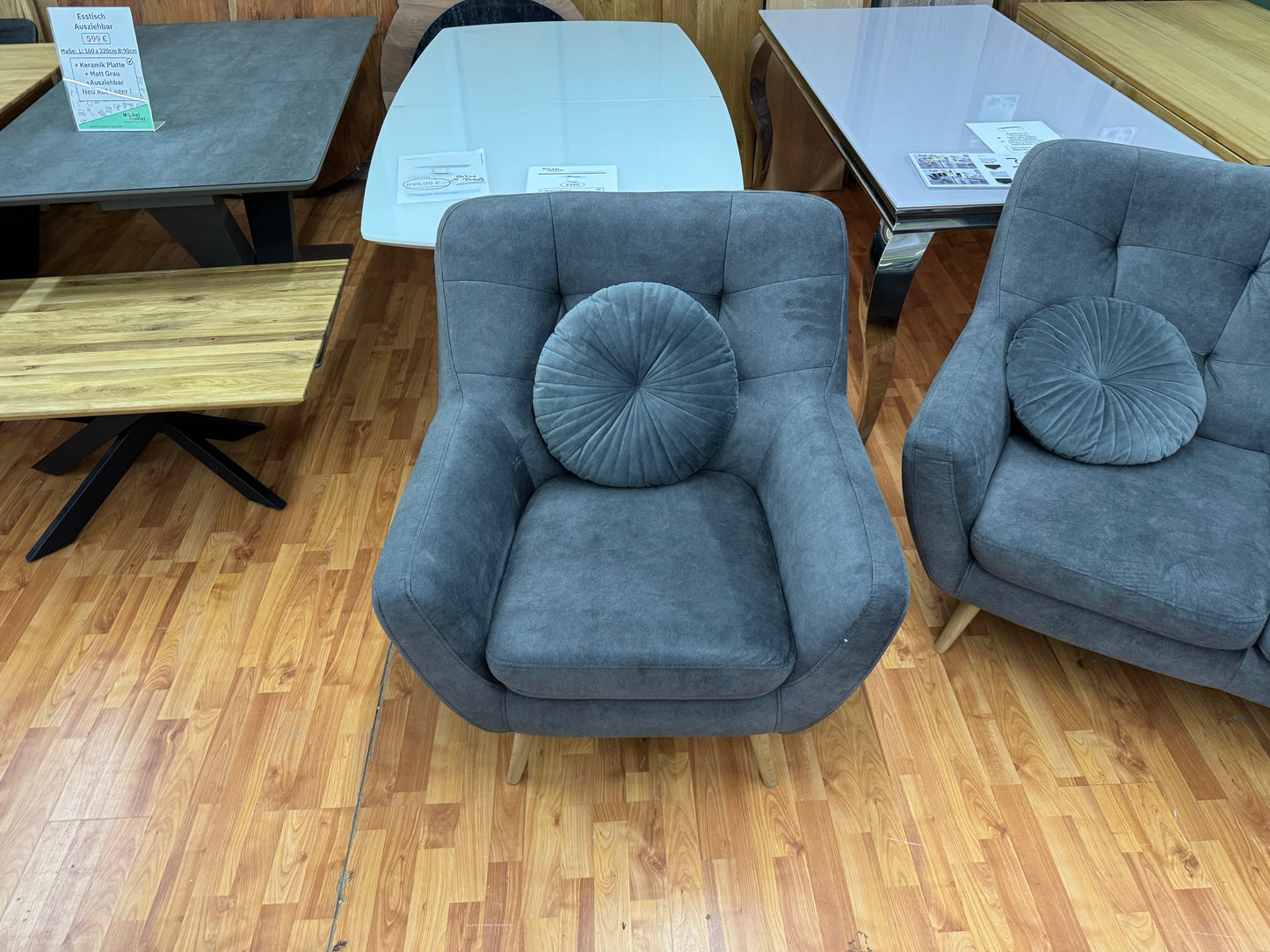 Sofa Couch Wohanlandschaft Set +3'er Set +Kissen +Samtstoff