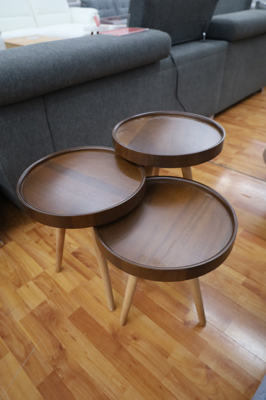 Beistelltisch Couchtisch Tisch + 3er Set + Gestell Massivholz