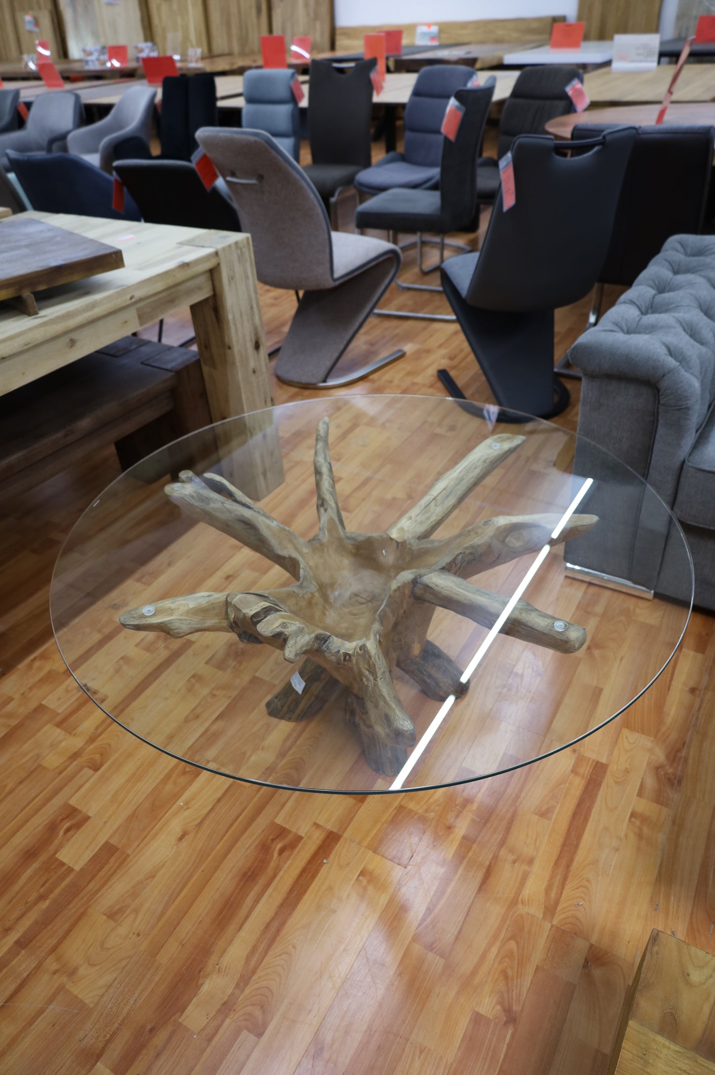 Couchtisch Tisch + Recxcled Teak + Sicherheitsglas +Unikat