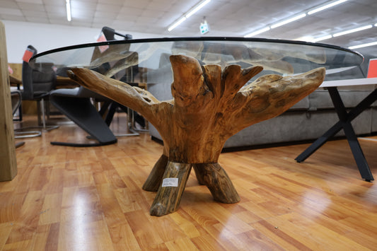 Couchtisch Tisch + Recxcled Teak + Sicherheitsglas +Unikat