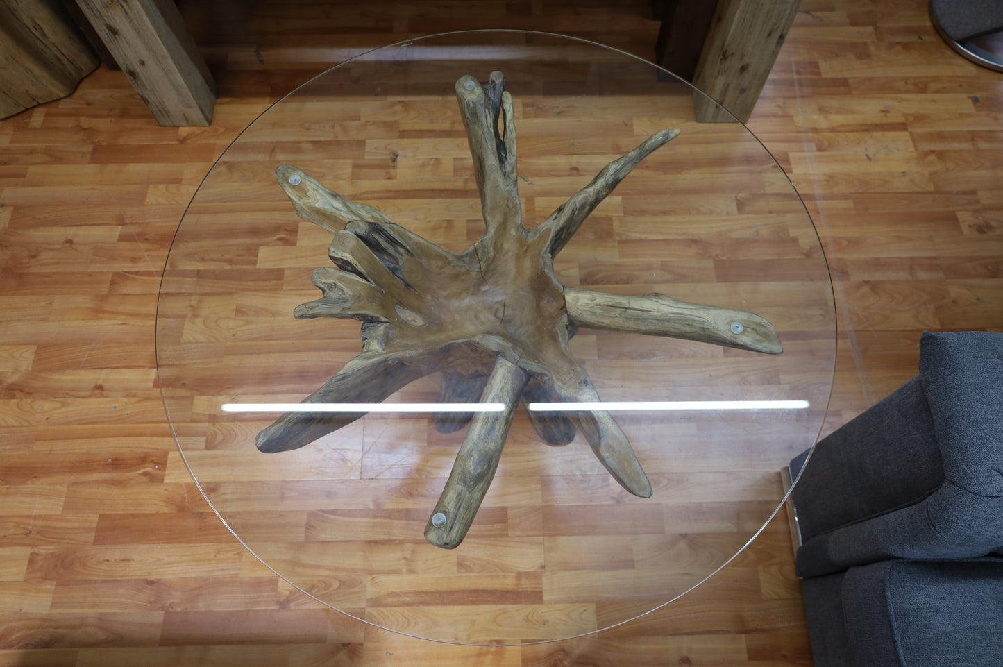 Couchtisch Tisch + Recxcled Teak + Sicherheitsglas +Unikat