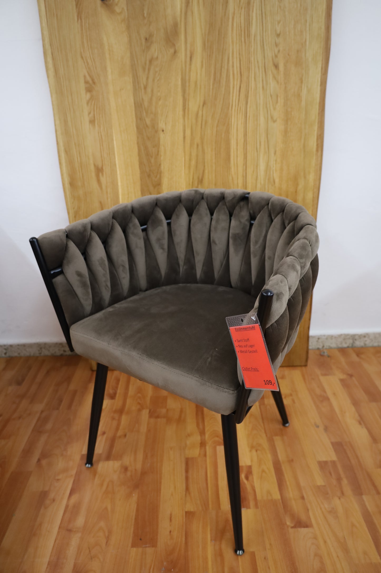 Esszimmerstuhl Stuhl + Metall Gestell + Samt Stoff + Neu auf Lager