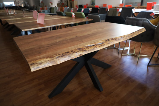Esstisch Tisch + Massivholz Akazie +Echte Baumkante 160x90cm
