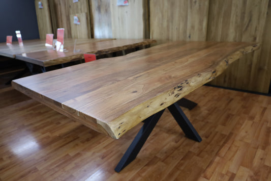 Esstisch Tisch + Massivholz Akazie +Echte Baumkante 240x100cm