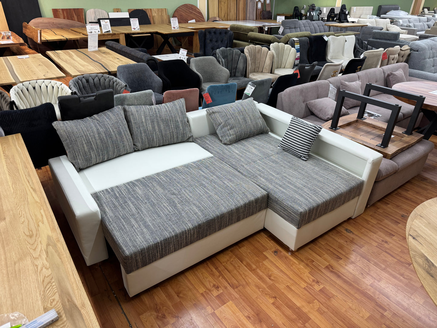 Sofa Couch Wohnlandschaft +Bettfunktion +Stauraum +Kissen