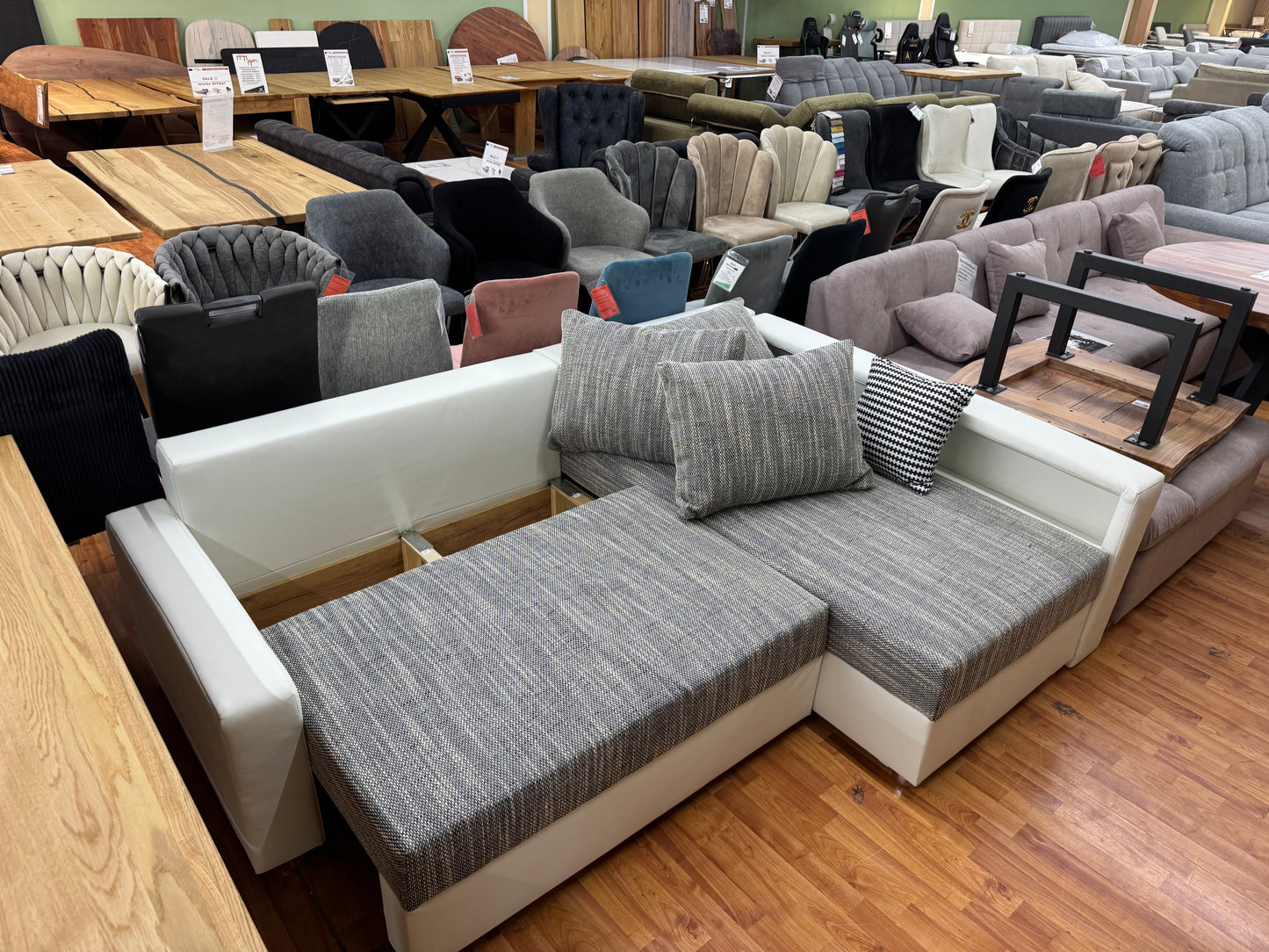 Sofa Couch Wohnlandschaft +Bettfunktion +Stauraum +Kissen