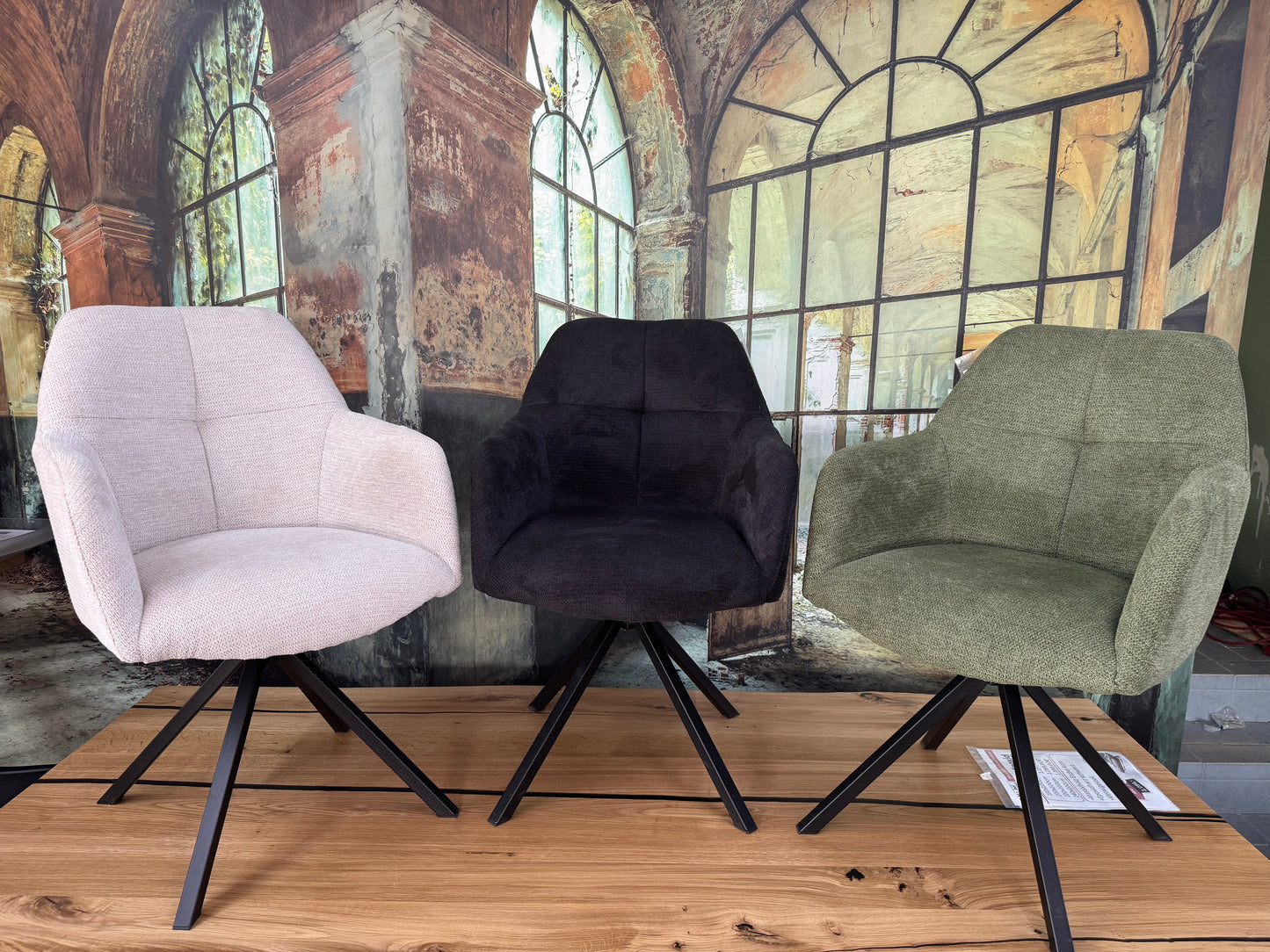 Stuhl Esszimmerstuhl +extra dick gepolstert +wasserabweisend +Dreh-Rück-Funktion +Metallgestell +verschiedene Farben +Neu auf Lager