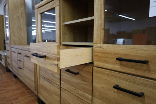 Highboard + Soft-Close + Front Massiv Holz Eiche + großer Stauraum