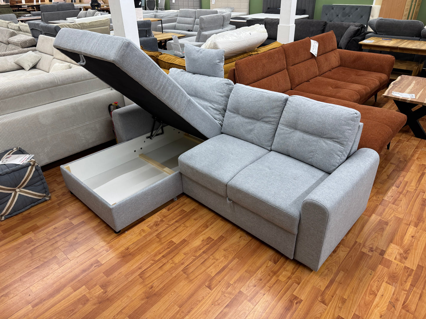 Couch Sofa Wohnlandschaft +Bettfunktion +Stauraum +Kopfkissen