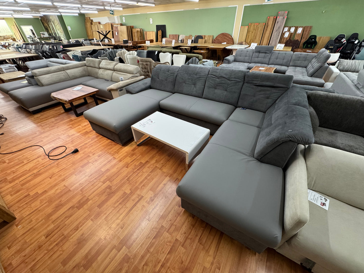 Wohnlandschaft Sofa Couch +Kopfstützenverstellung