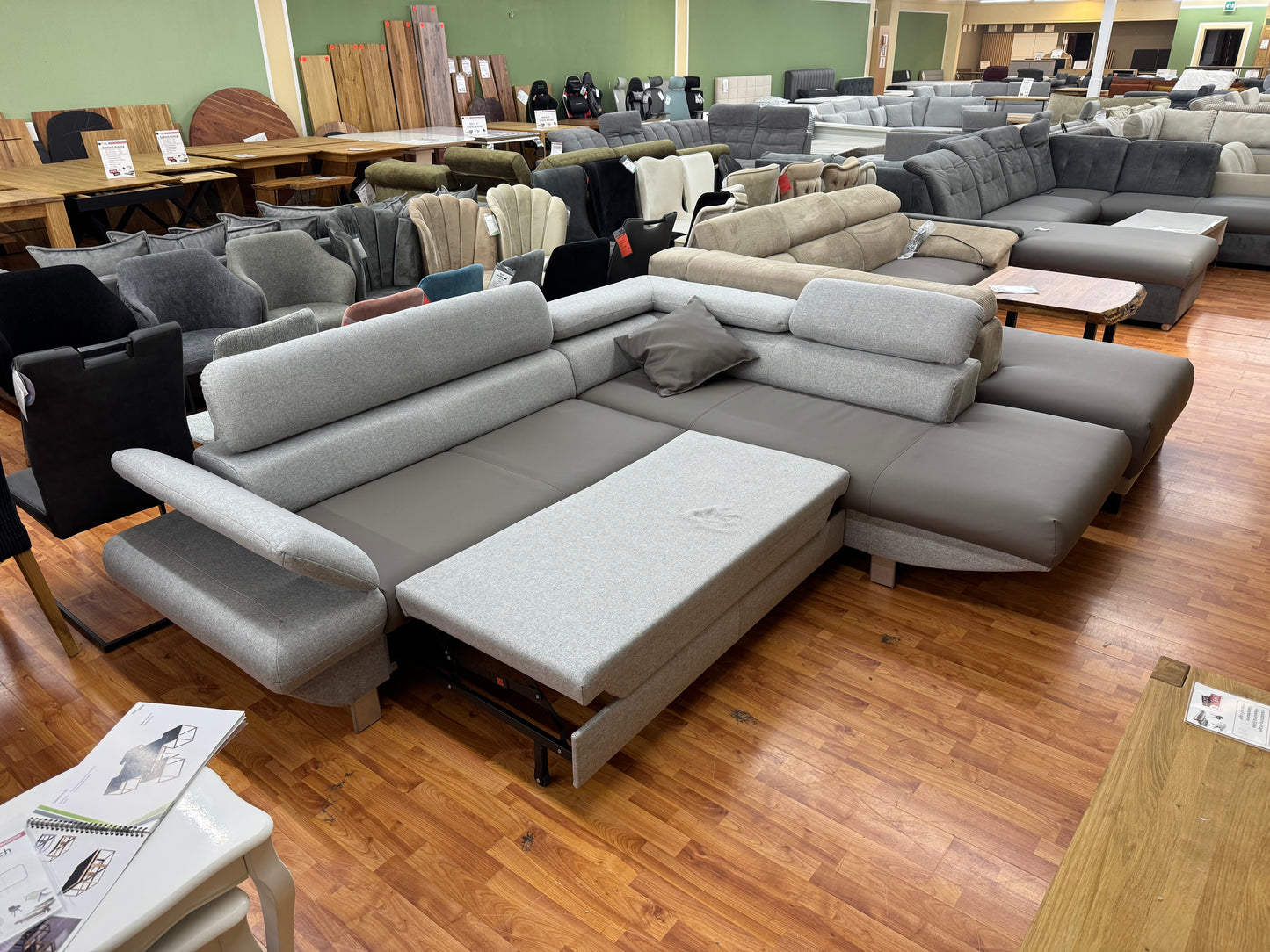 Sofa Couch Wohnlandschaft +Bettfunktion +Kopfstützenverstellung +Armlehnenverstellung
