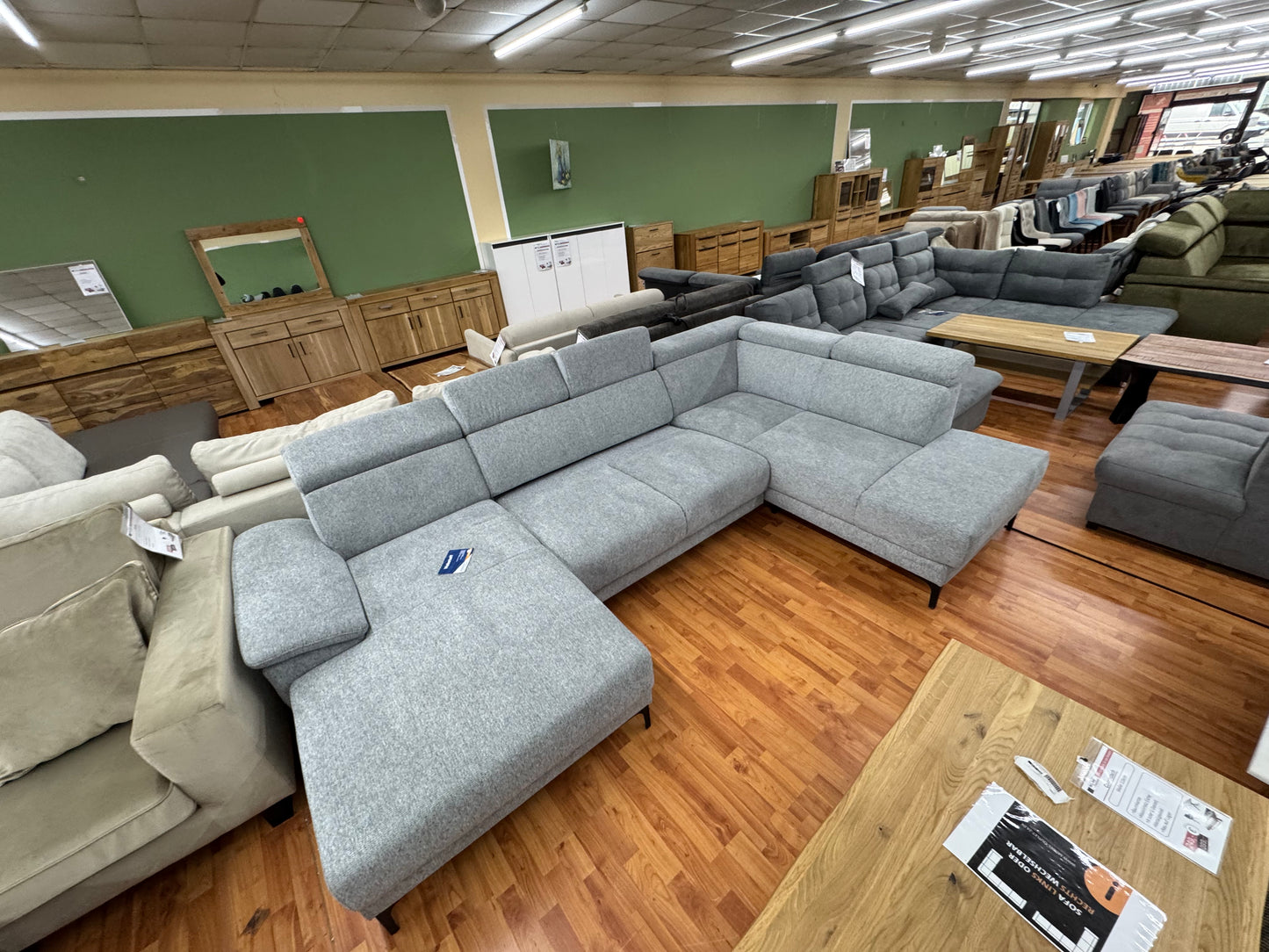 Wohnlandschaft Sofa Couch +elektr. Sitztiefenvertellung +Stauraum +Kopfstützenverstellung
