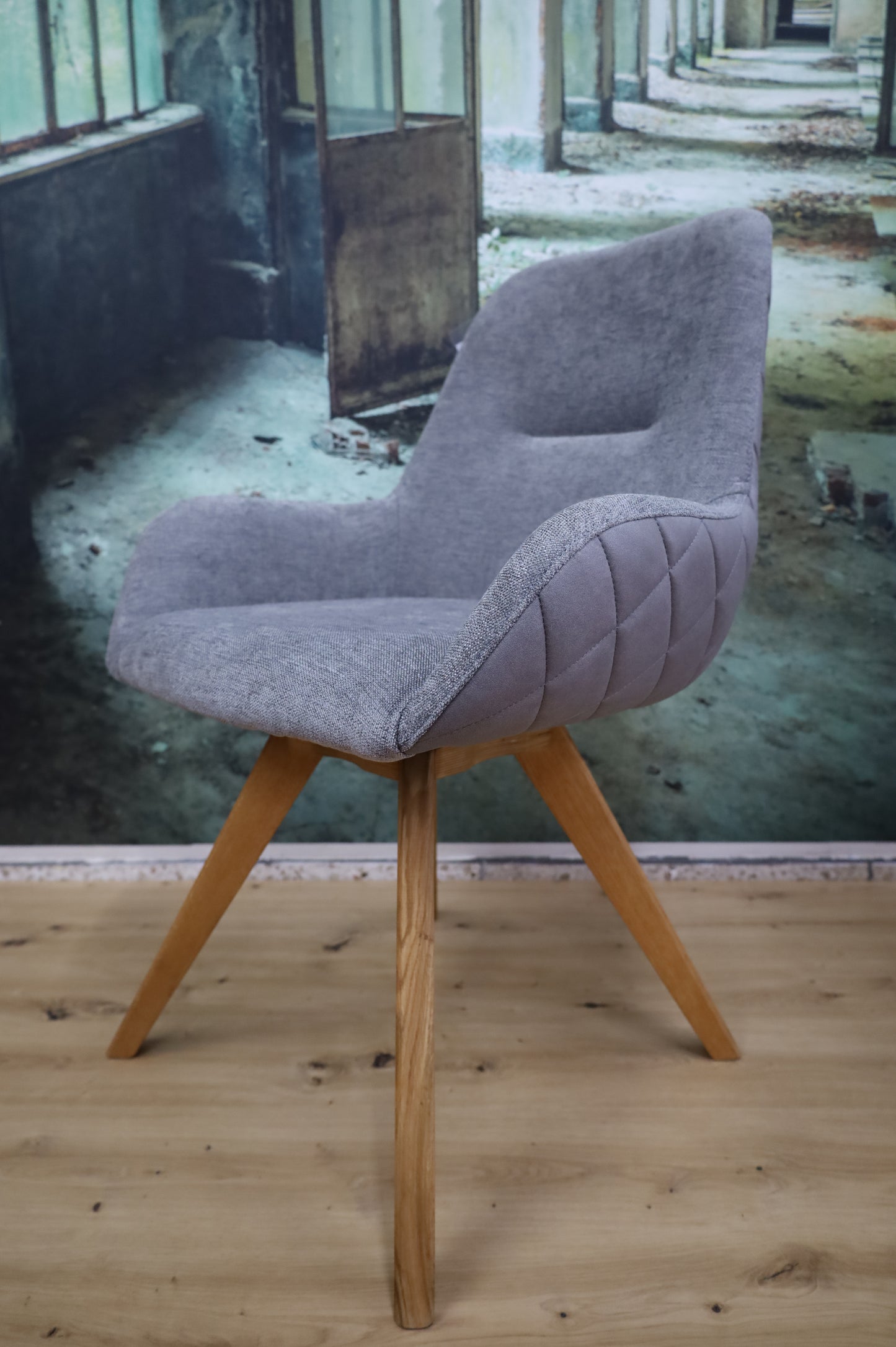 Stuhl Esszimmer + 180° drehbar + Rückdrehfunktion + Massivholz Gestell