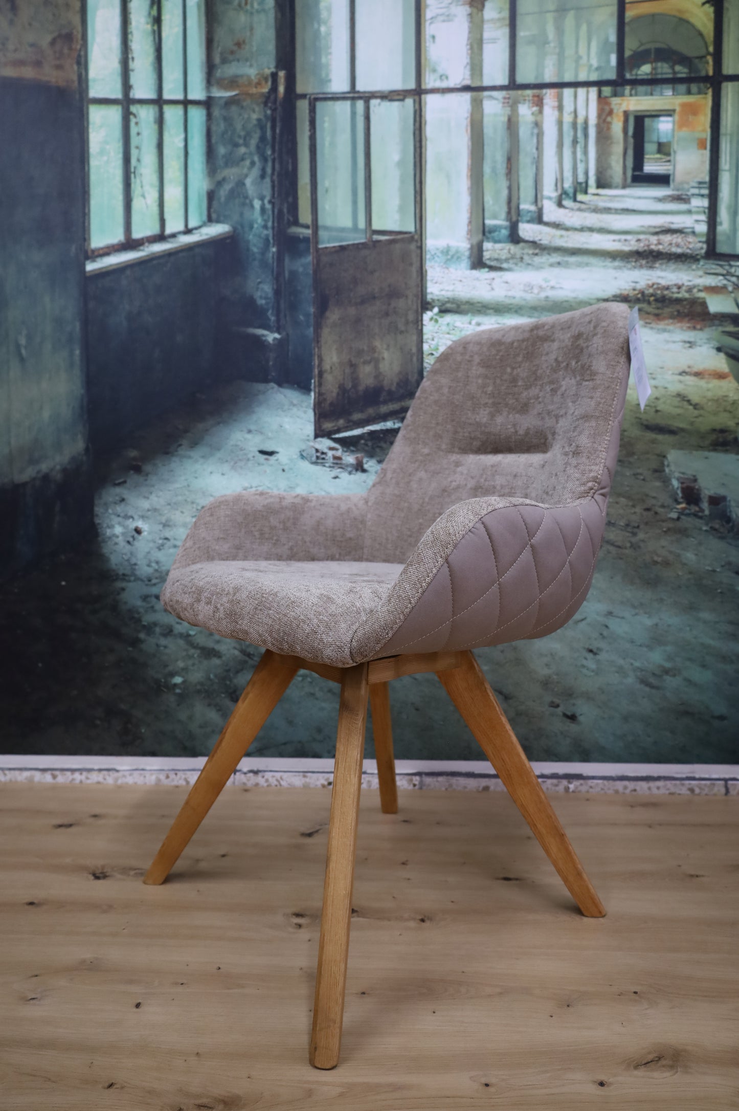 Stuhl Esszimmer +180° drehbar + Rückdrehfunktion + Massivholz Gestell