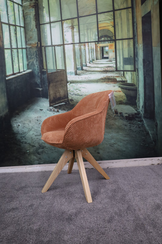 Esszimmerstuhl Stuhl +360° drehbar +Armlehne +Cordstoff