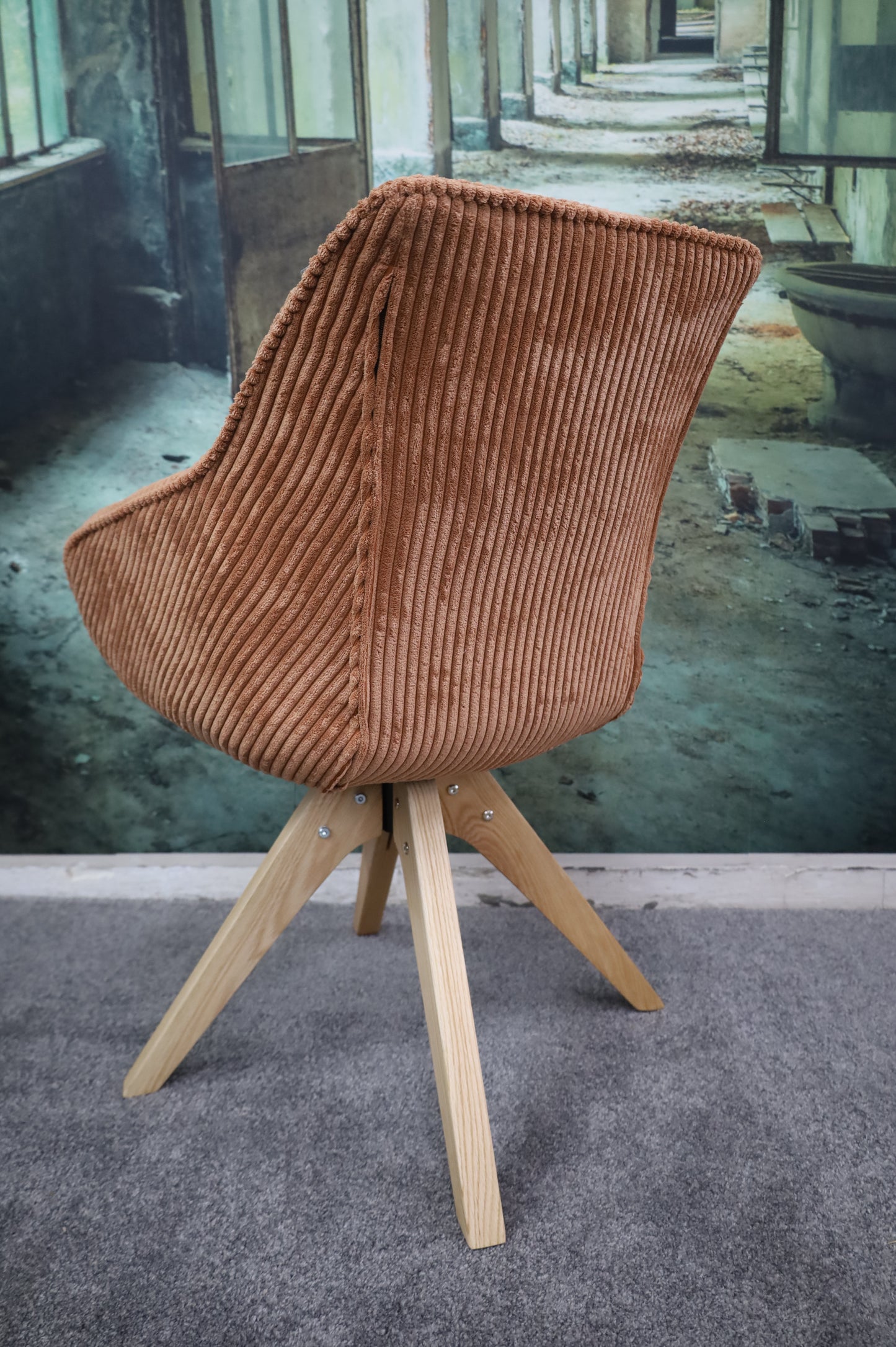 Esszimmerstuhl Stuhl +360° drehbar +Armlehne +Cordstoff