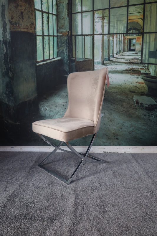 Esszimmerstuhl Stuhl +Samtstoff +Gold oder Chrom Gestell +mehrere Farben