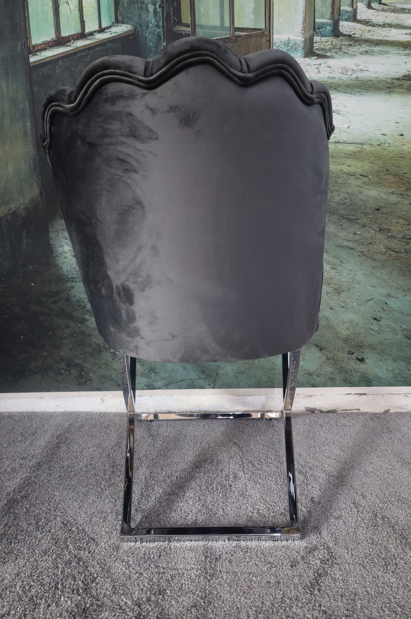 Esszimmerstuhl Stuhl +Samtstoff +Gestell Gold oder Chrom +2 Farben