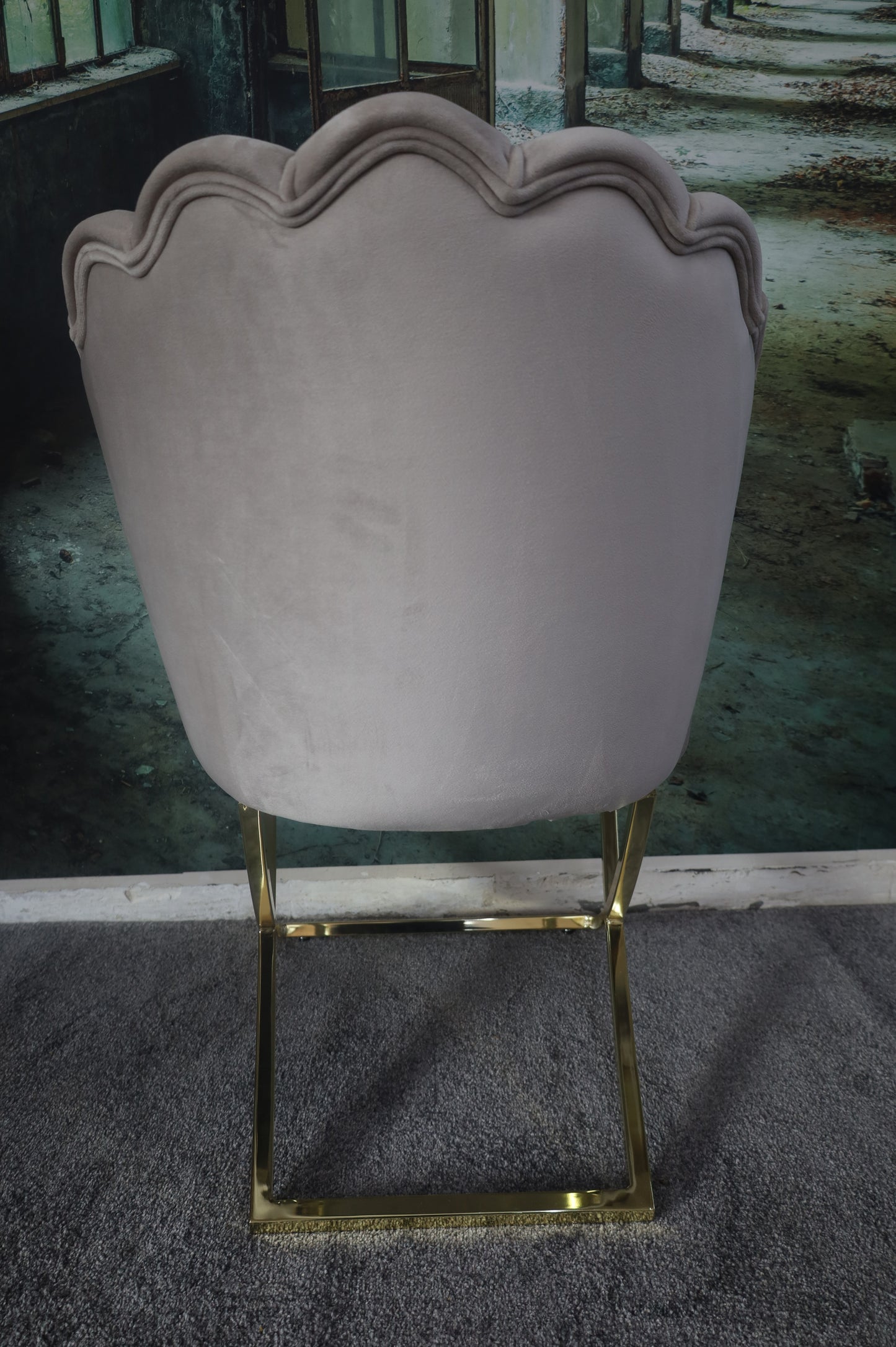 Esszimmerstuhl Stuhl +Samtstoff +Gestell in Chrom oder Gold +2 Farben