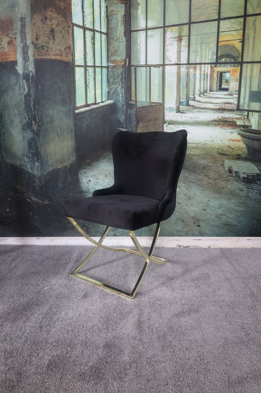 Esszimmerstuhl Stuhl +Samtstoff +Gestell in Gold oder Chrom +Farben