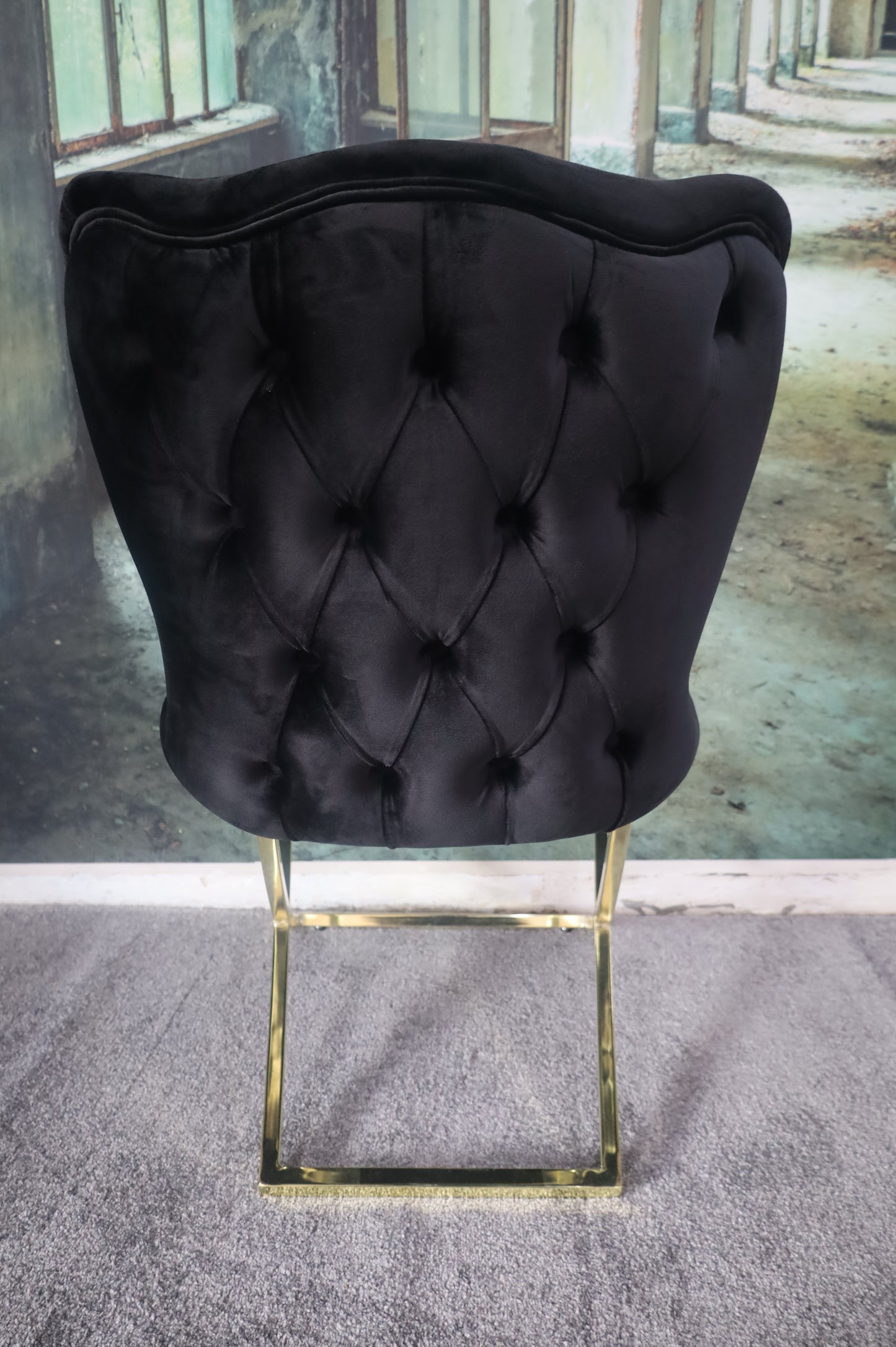 Esszimmerstuhl Stuhl +Samtstoff +Gold oder Chrom Gestell +mehrere Farben