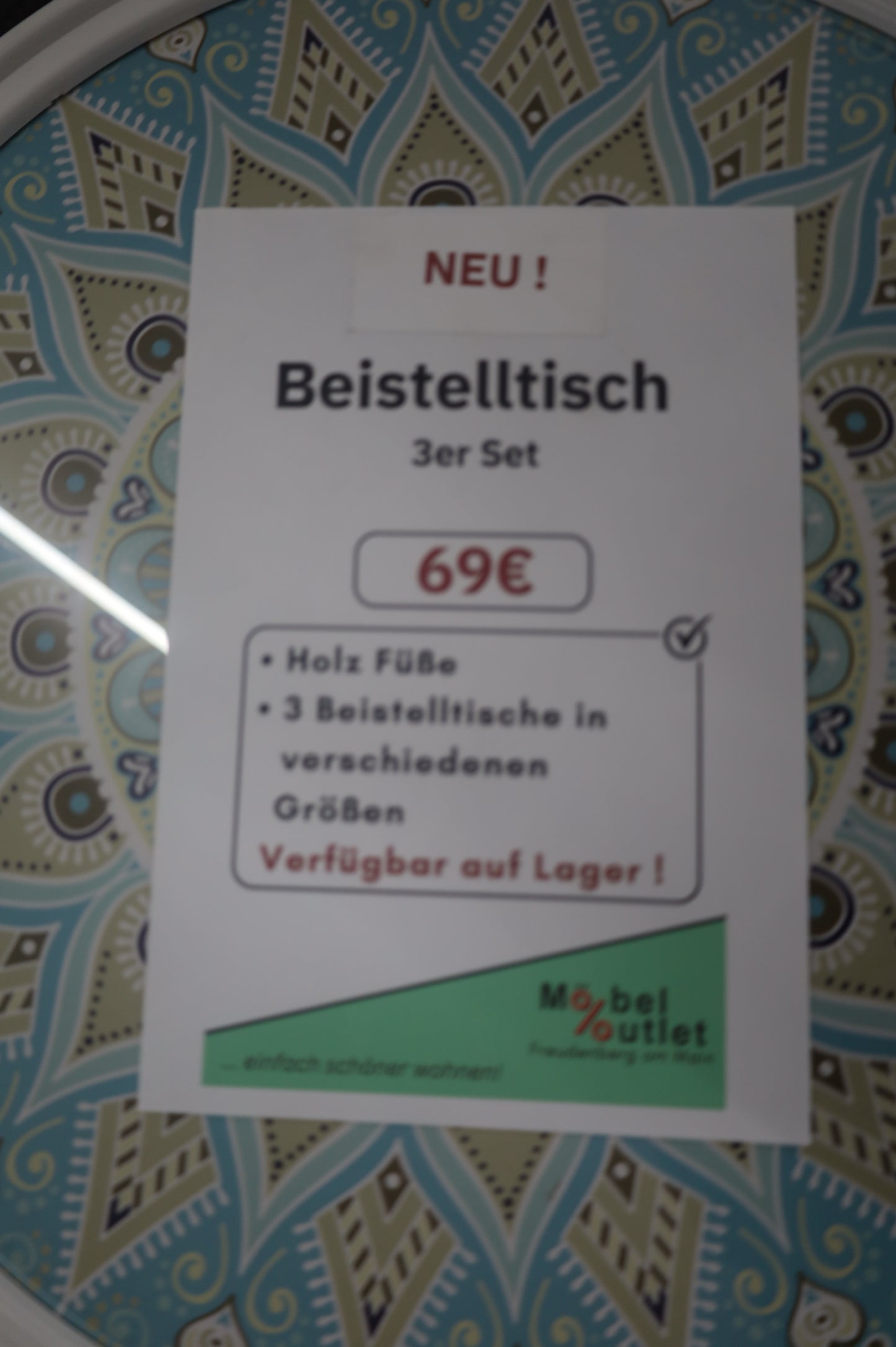 Couchtisch Beistelltisch +Holzfüße +3er Set