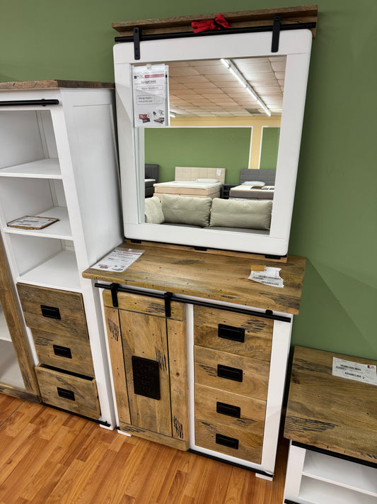 Spiegel Garderobe +Mango Massiv +Industrial Look +verschiedene Varianten