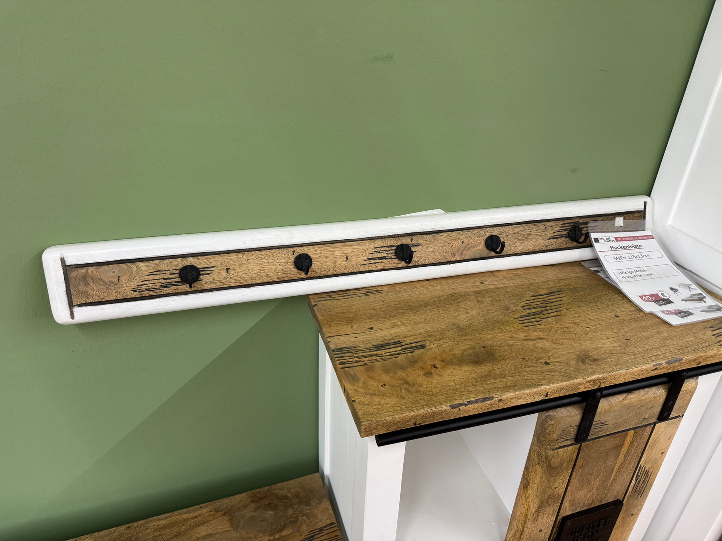 Hakenleiste +Mango Massiv +Industrial Look +verschiedene Varianten