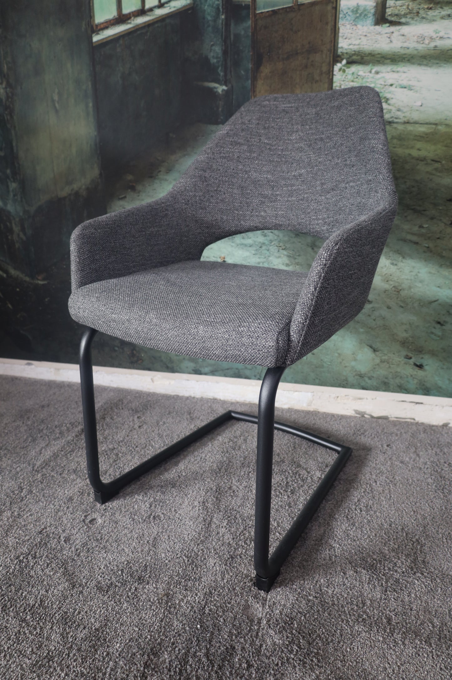 Stuhl Esszimmerstuhl Armlehnestuhl+2 Gestelle wählbar Schwarz/Silber