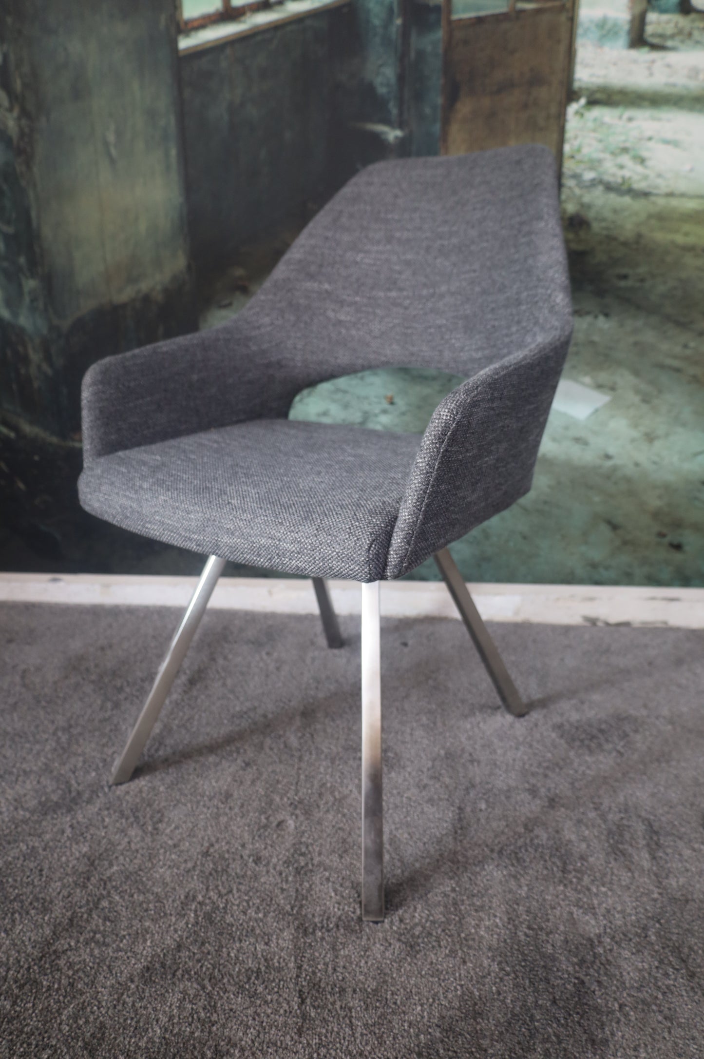 Stuhl Esszimmerstuhl Armlehnestuhl+2 Gestelle wählbar Schwarz/Silber