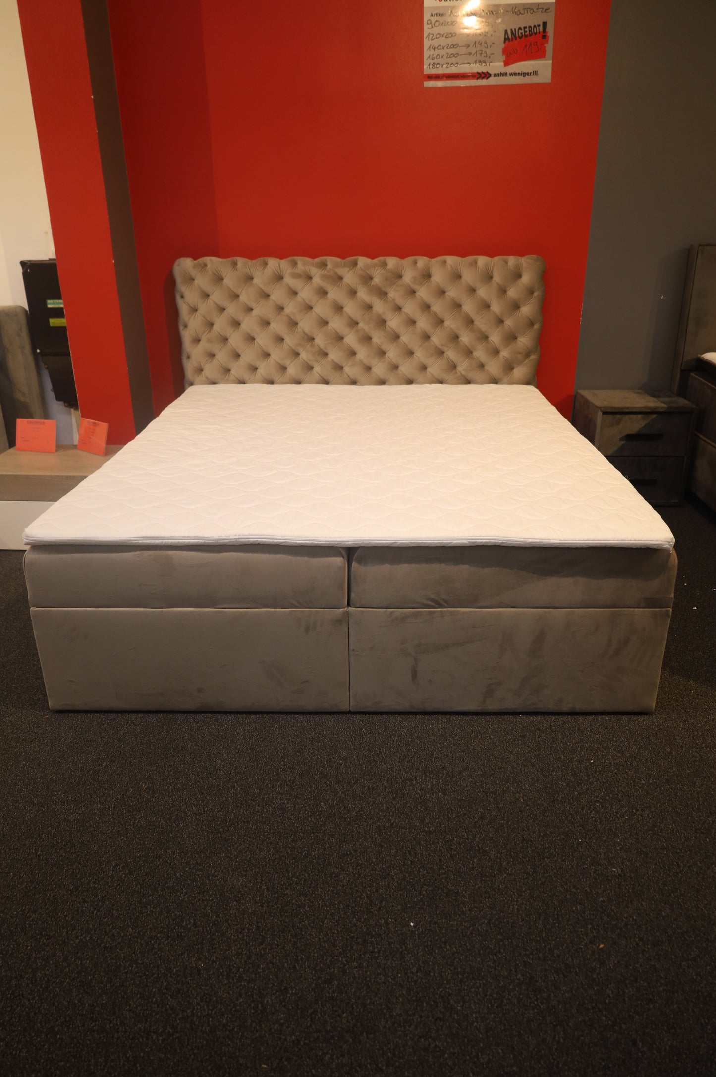 Bett Boxspringbett Kastenbett +Stauraum +Topper 180x200cm