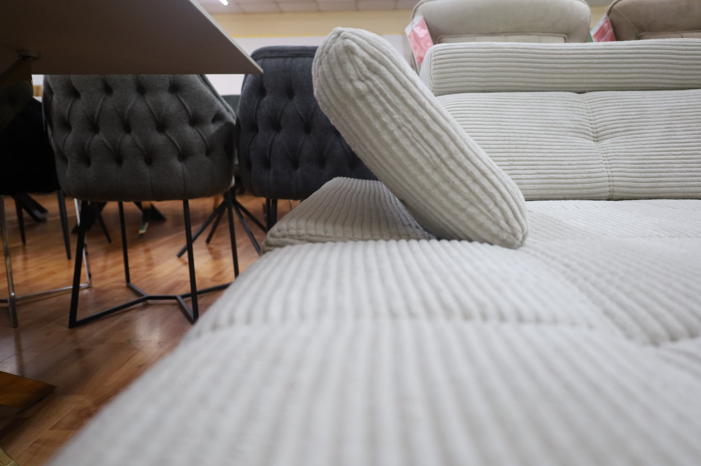 Sofa Couch Wohnlandschaft +Seiten teile wechselbar +Cordstoff